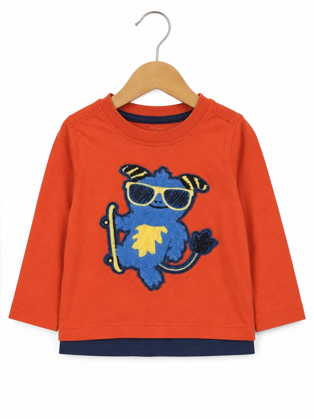 Gap Boys Shirt Size 0-3 Months Orange Skateboarding Skateboard Monster NEW